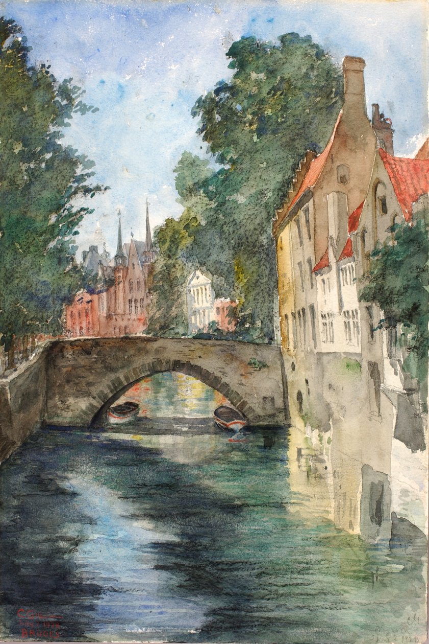 En el canal, Brujas, 1928 de Cass Gilbert