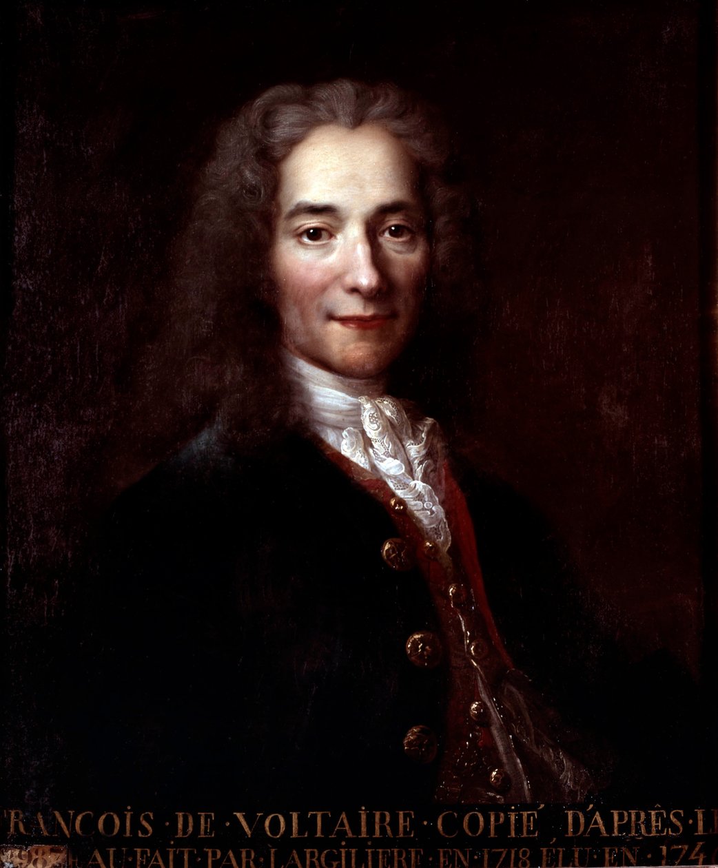 Voltaire, copia de la pintura de Nicolas de Largilliere de Catherine Lusurier