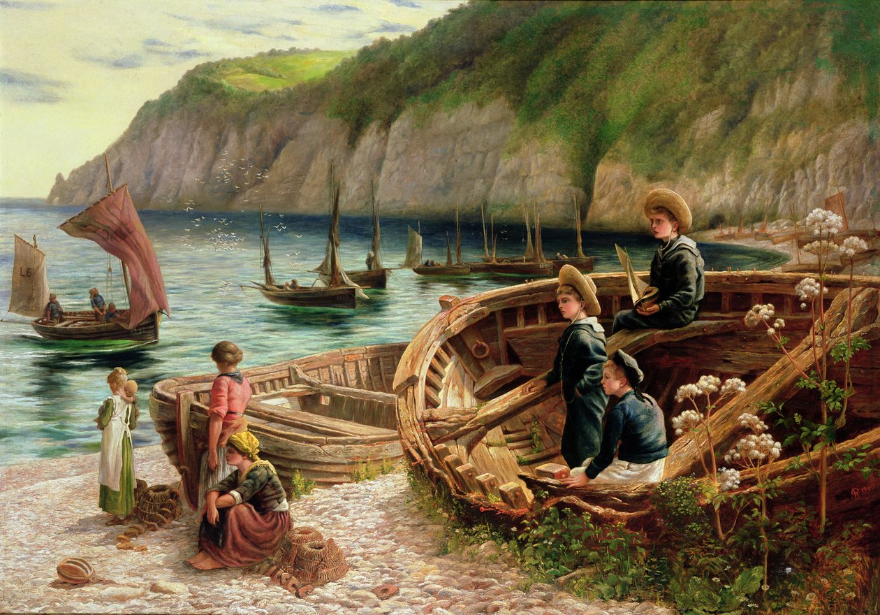 En la playa, 1880 de Catherine Heuffer