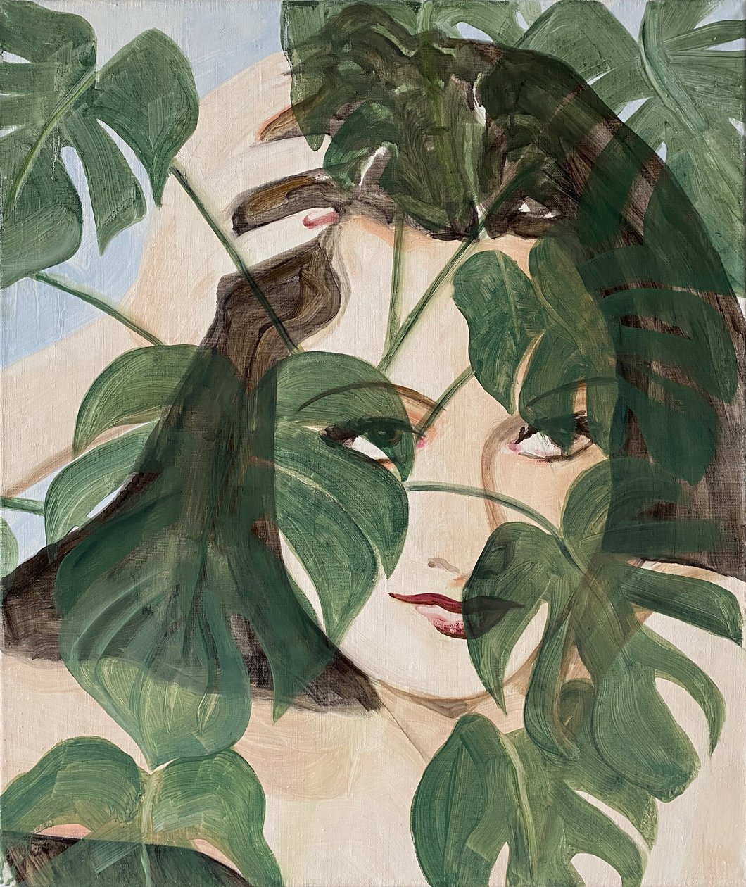 Camuflaje, 2022 (óleo sobre lino) de Cathy Lomax