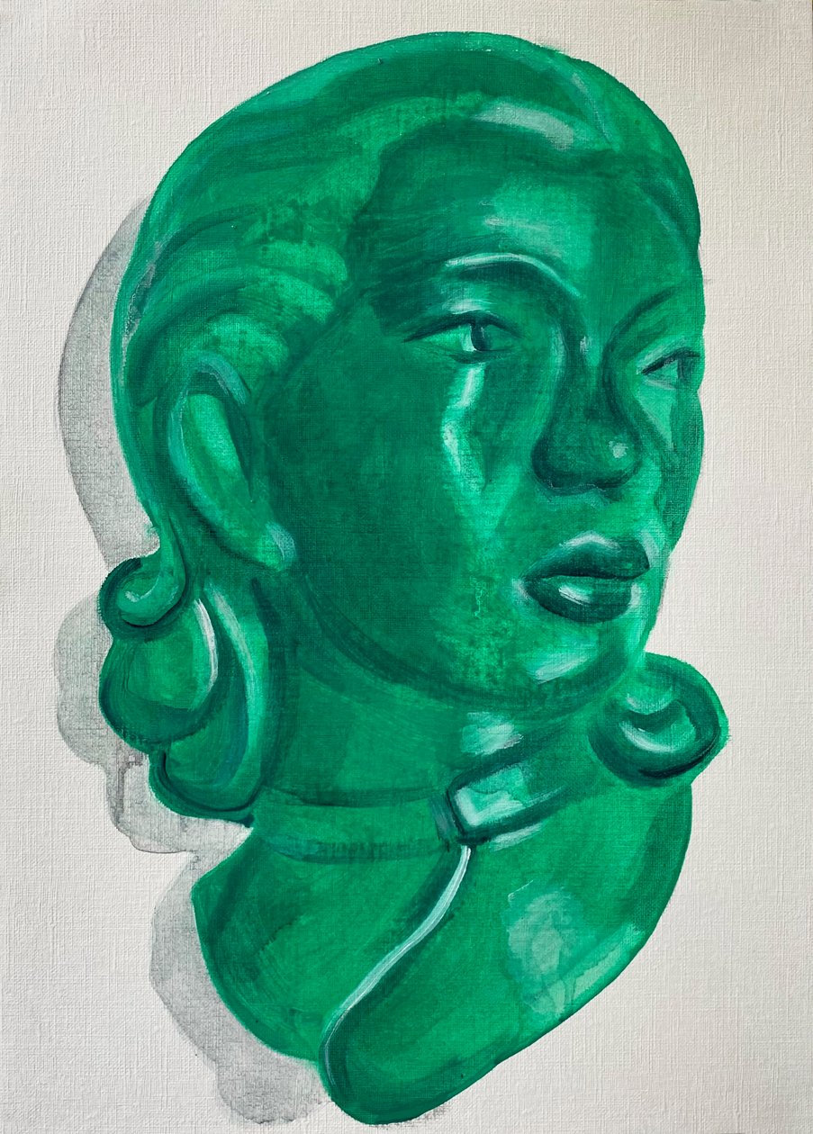 Conceal, 2021 (óleo sobre papel) de Cathy Lomax