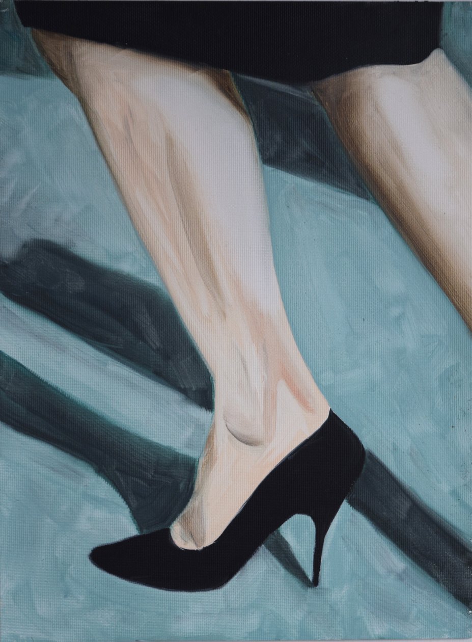 Piernas inadaptadas 2, 2013 (óleo sobre papel) de Cathy Lomax
