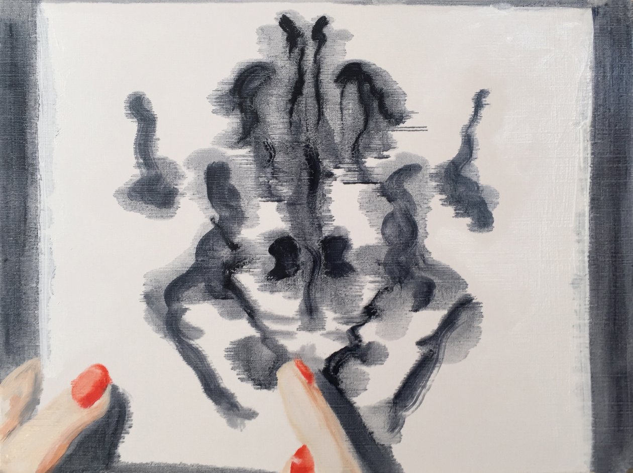 Dibujo de Rorsharch, 2017 (óleo sobre papel) de Cathy Lomax