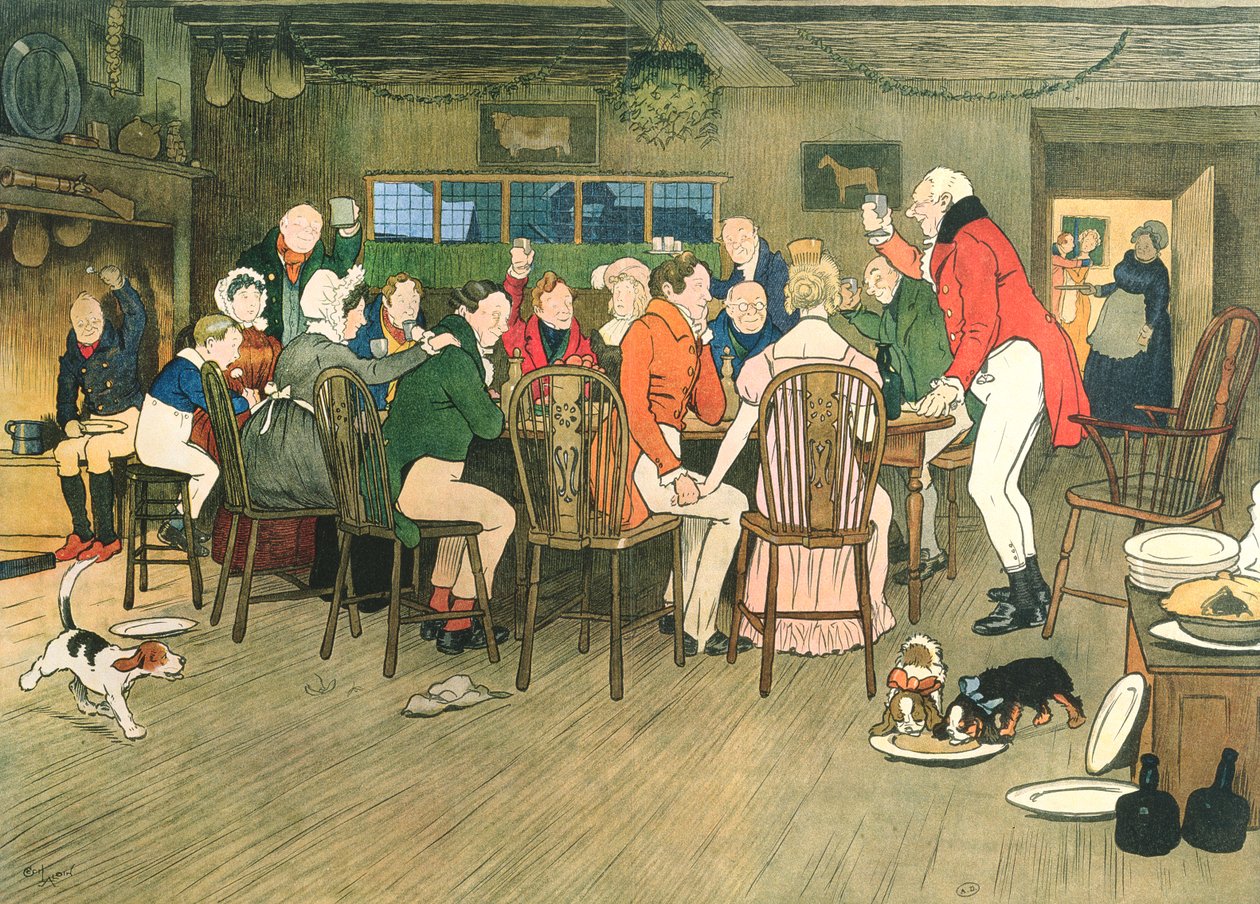 La cena de Navidad en la posada, c.1900 de Cecil Charles Windsor Aldin