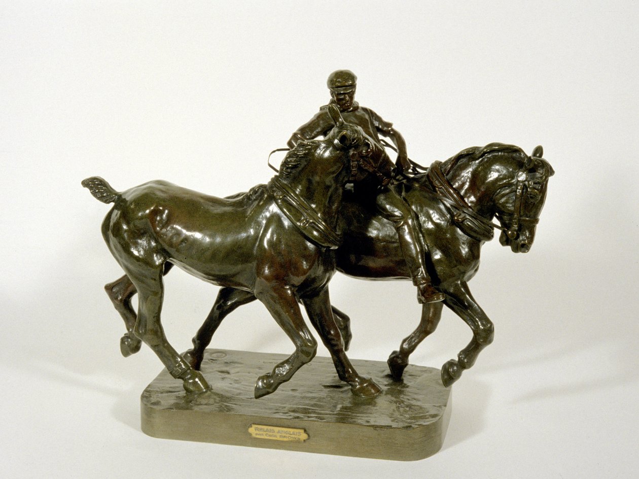 Par de caballos de tiro (bronce) de Cecil Brown