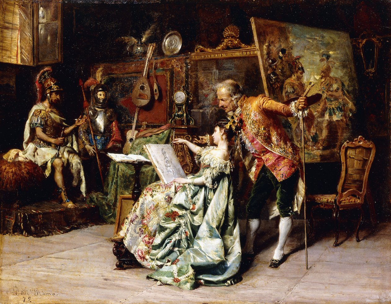 En el estudio del artista, 1872 de Cesare Auguste Detti