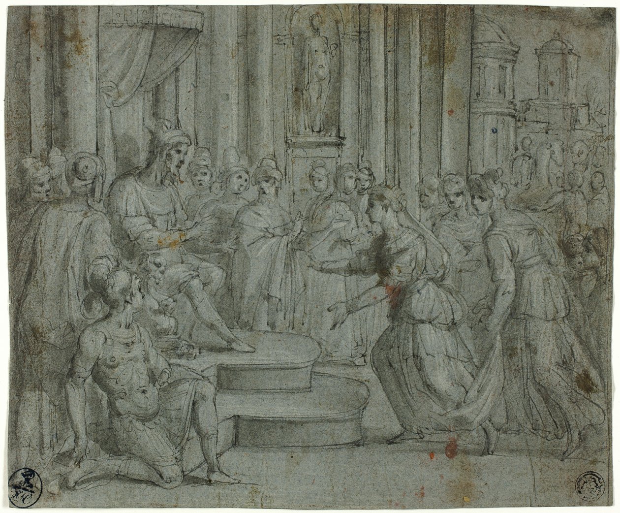 Salomón recibiendo a la reina de Saba de Cesare Rossetti