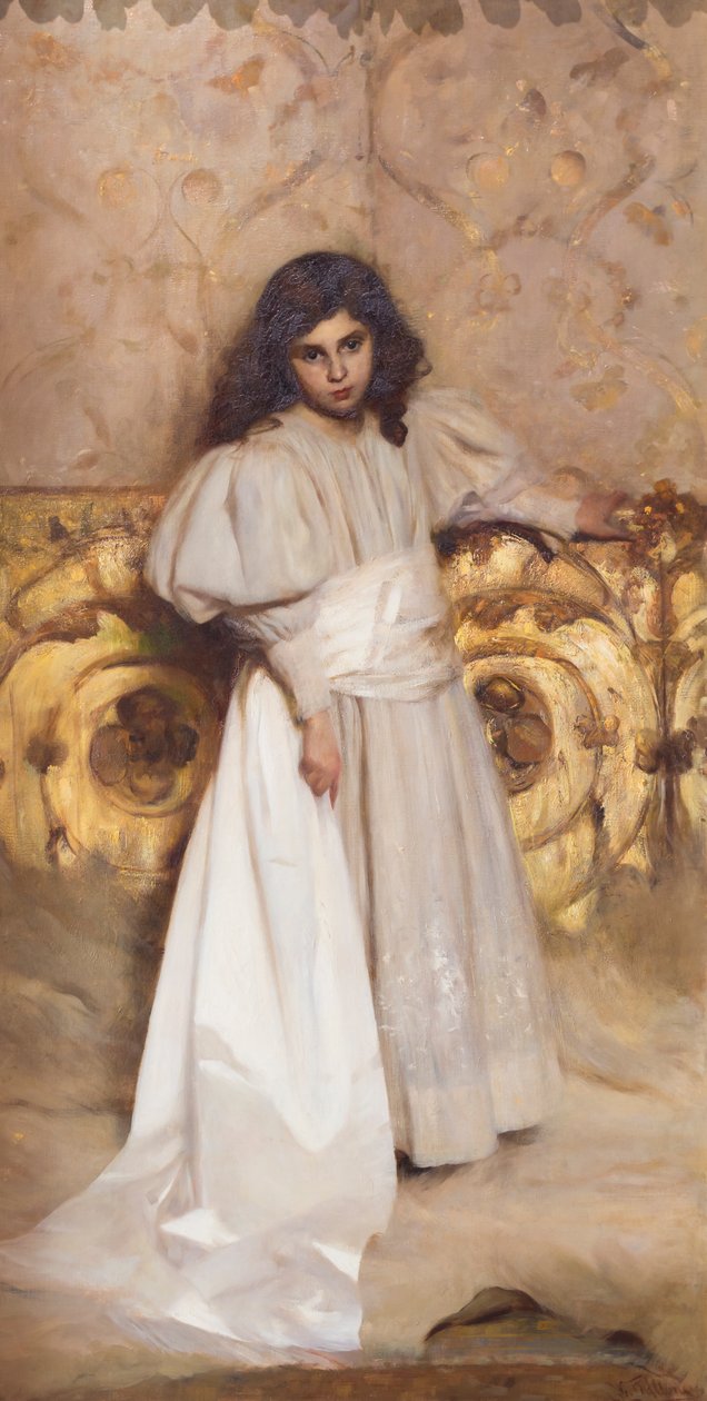 Retrato de la hija Irene de Cesare Tallone