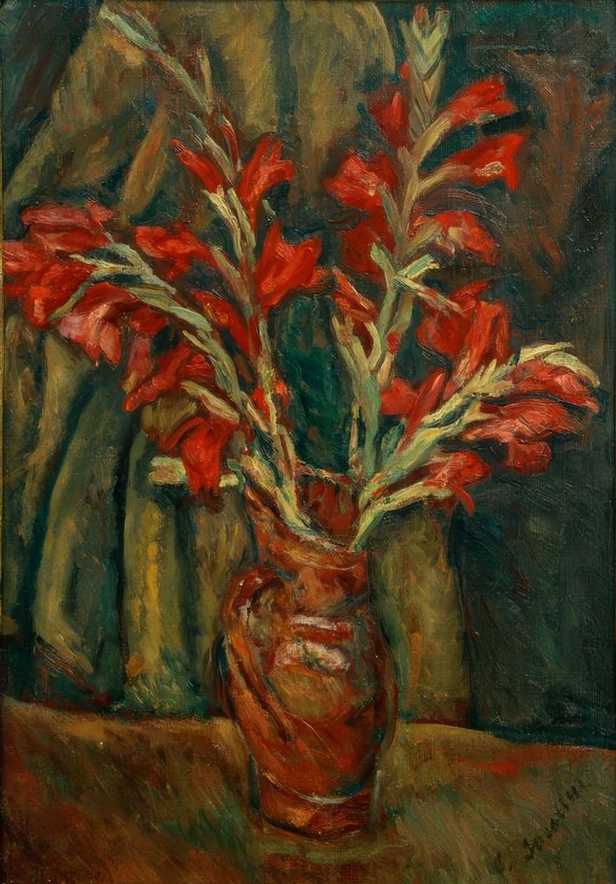 Rote Gladiolen en una vasija de Chaim Soutine