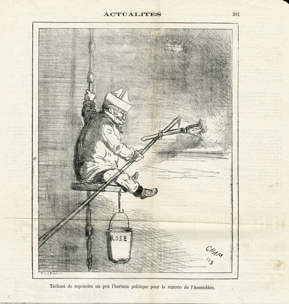 Ilustración de Cham (1819-1879) en Le Charivari de Amédée de Noé