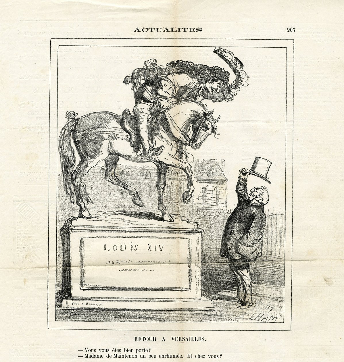 Ilustración de Cham (1819-1879) en Le Charivari de Amédée de Noé