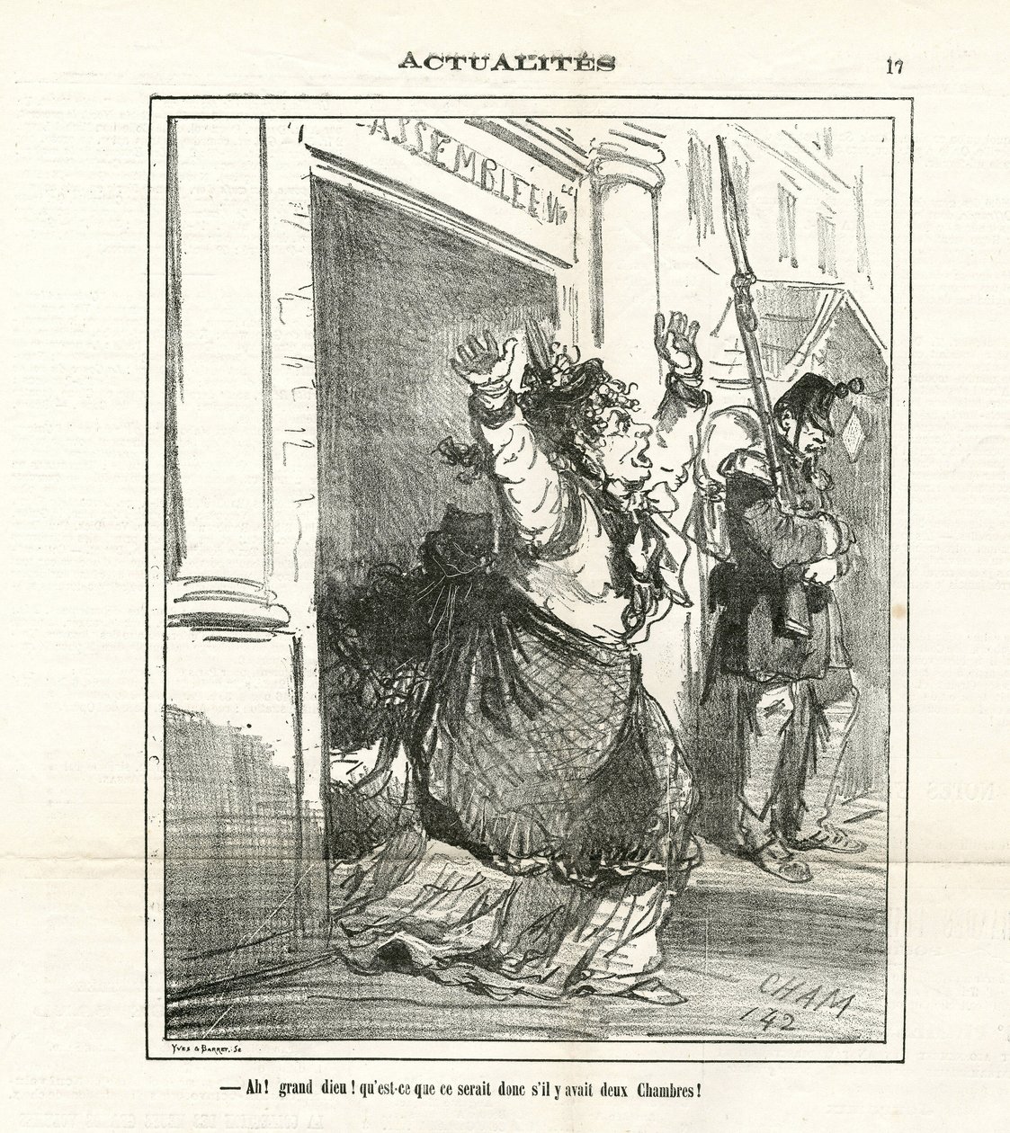 Ilustración de Cham (1819-1879) en Le Charivari de Amédée de Noé