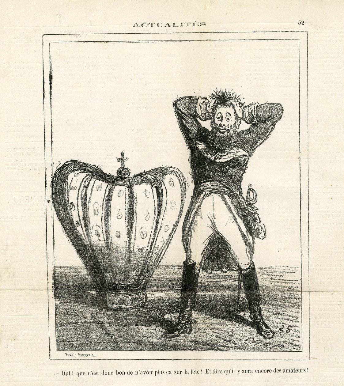 Ilustración de Cham (1819-1879) en Le Charivari de Amédée de Noé