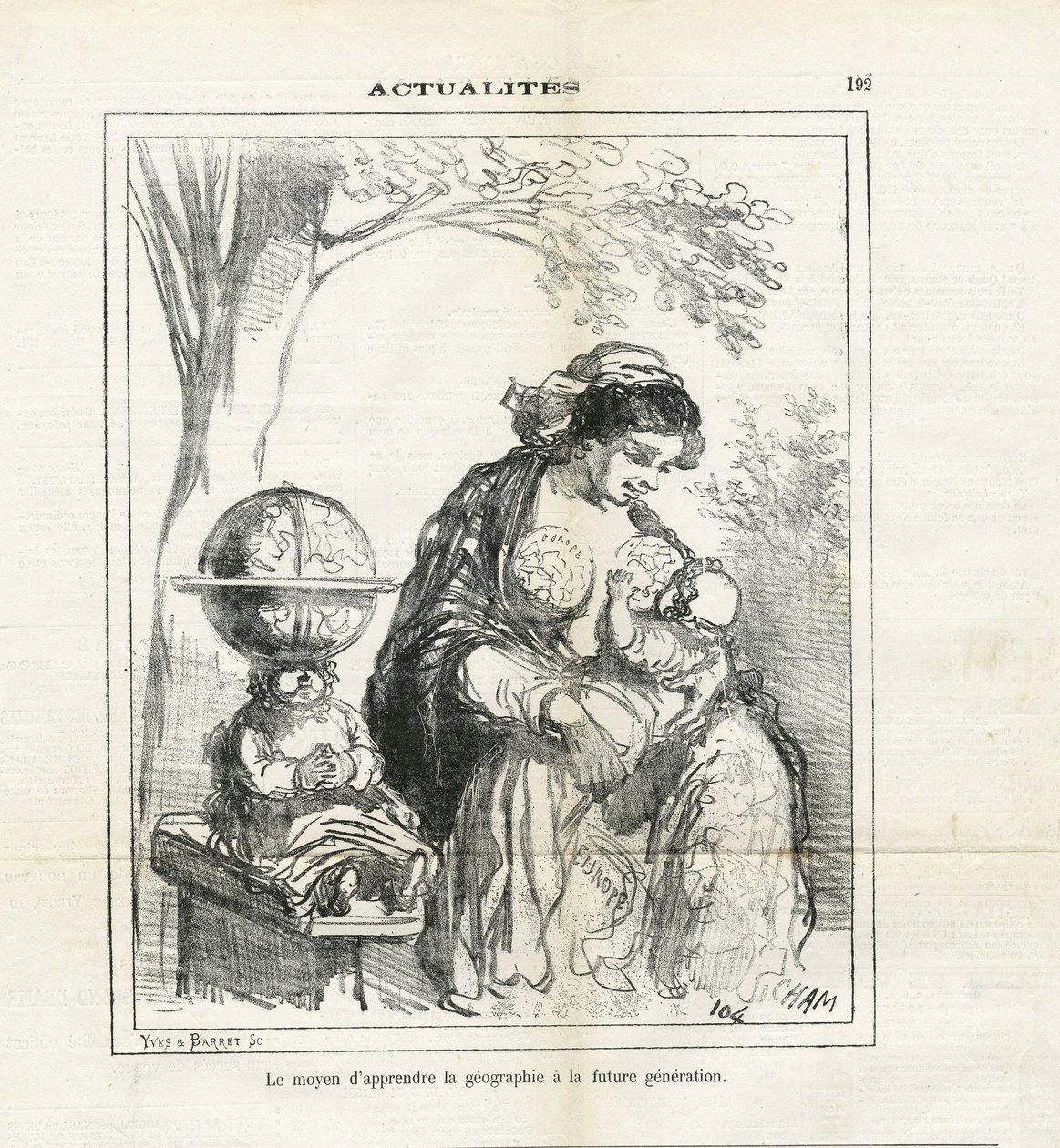 Ilustración de Cham (1819-1879) en Le Charivari de Amédée de Noé