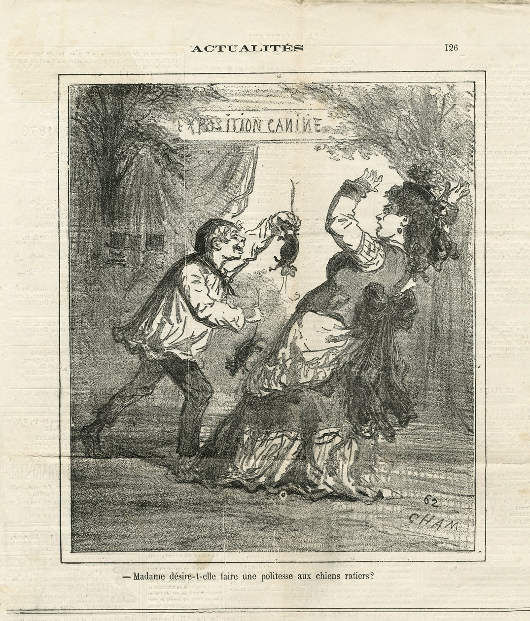 Ilustración de Cham (1819-1879) en The Charivari de Amédée de Noé