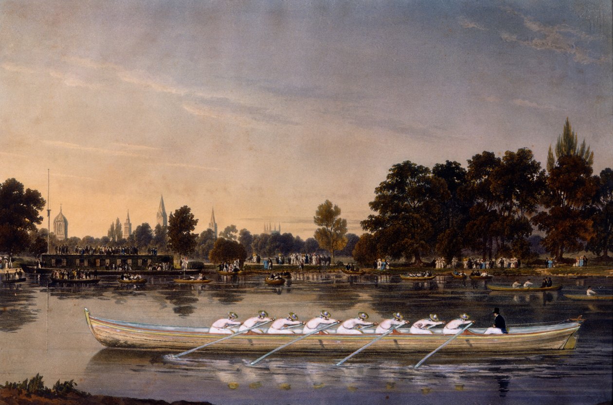 La carrera de botes, c.1850 de Charles J. Basébé