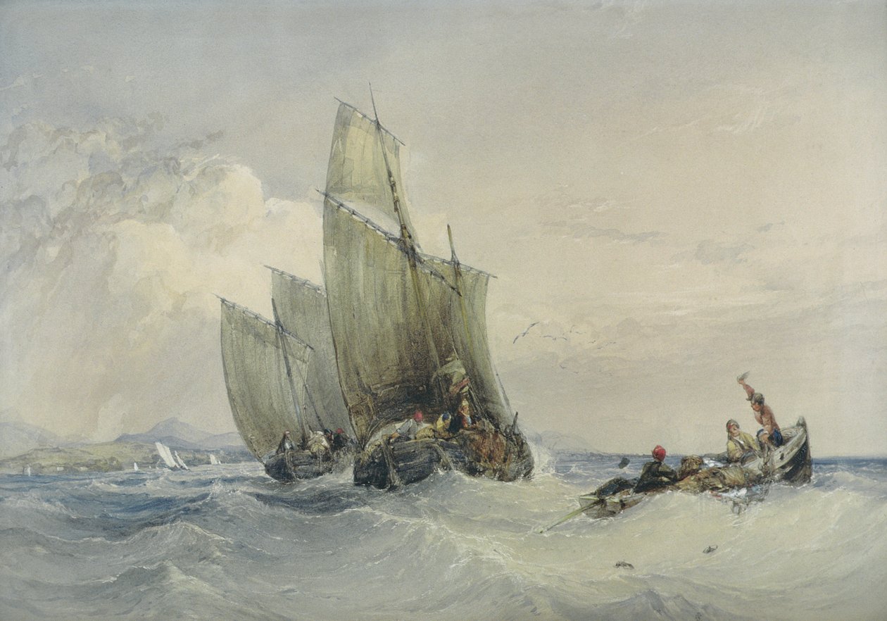 Barcos de pesca, siglo XIX de Charles Bentley