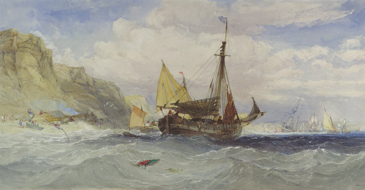 Barcos de pesca frente a la Isla de Wight de Charles Bentley