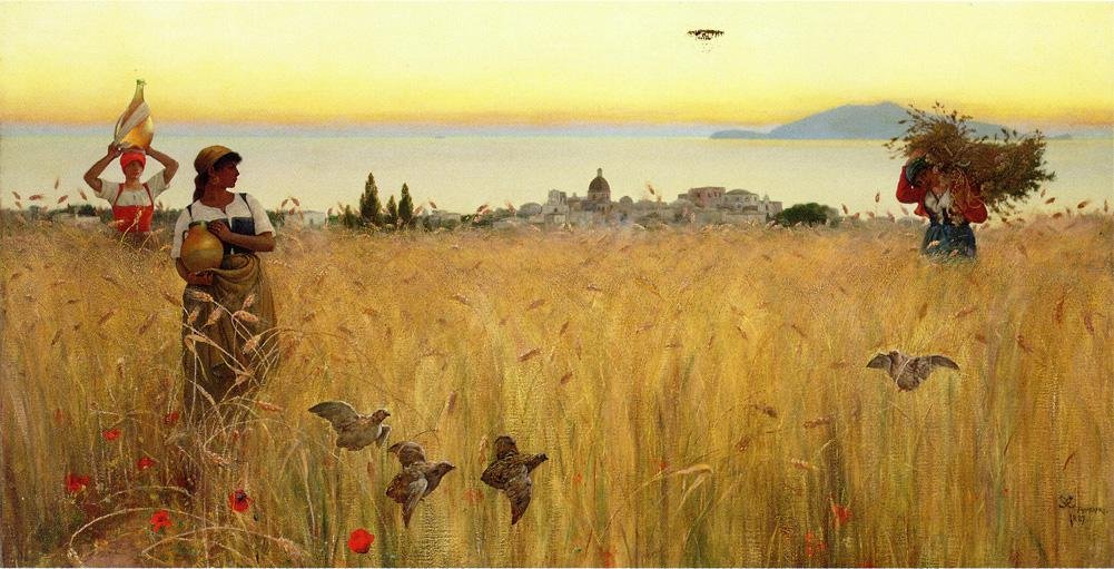 Mujeres en los campos de trigo, Anacapri de Charles Caryl Coleman