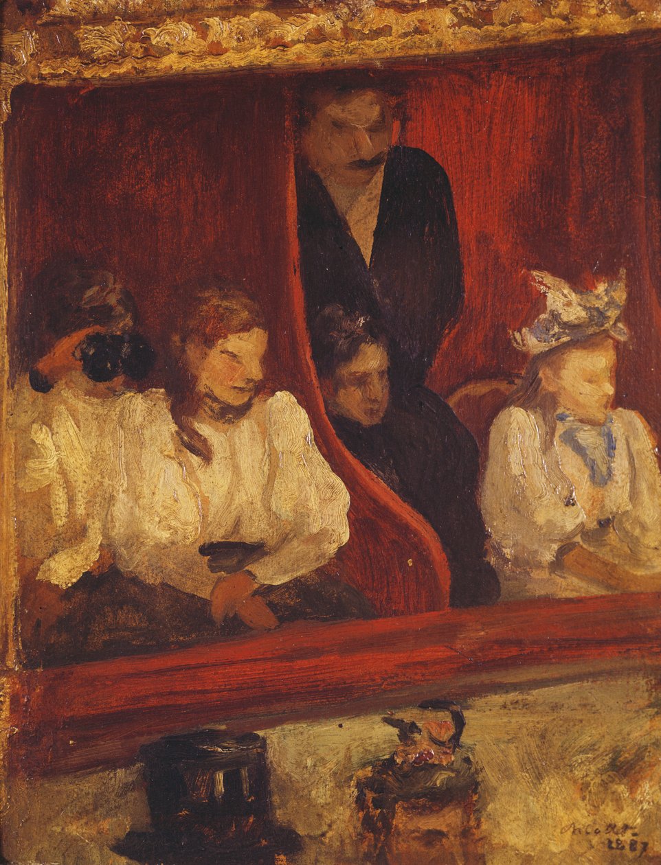 Palco en la Ópera-Cómica, 1887 de Charles Cottet