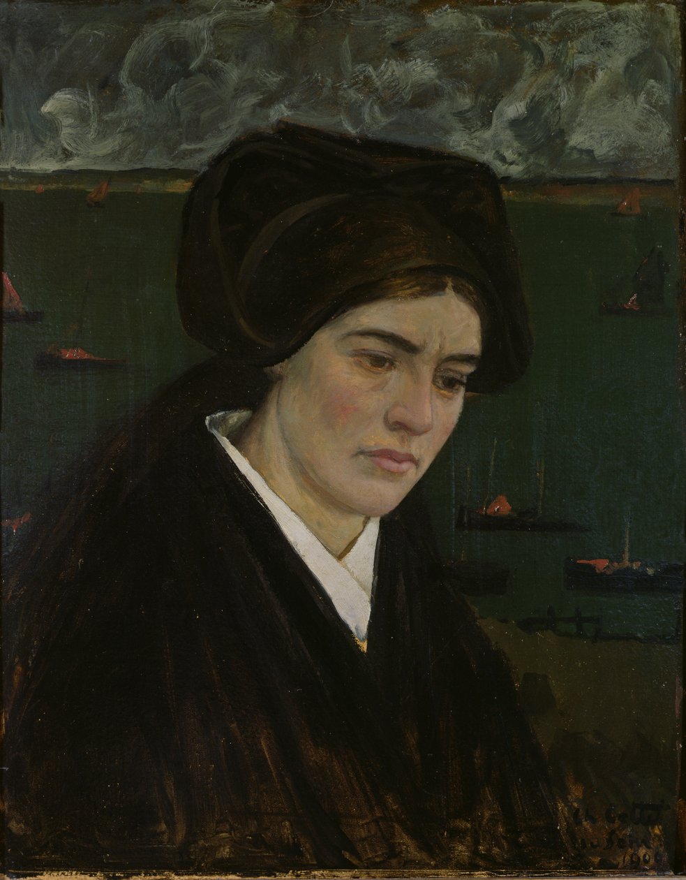 Joven mujer en Ile de Sein, 1909 de Charles Cottet
