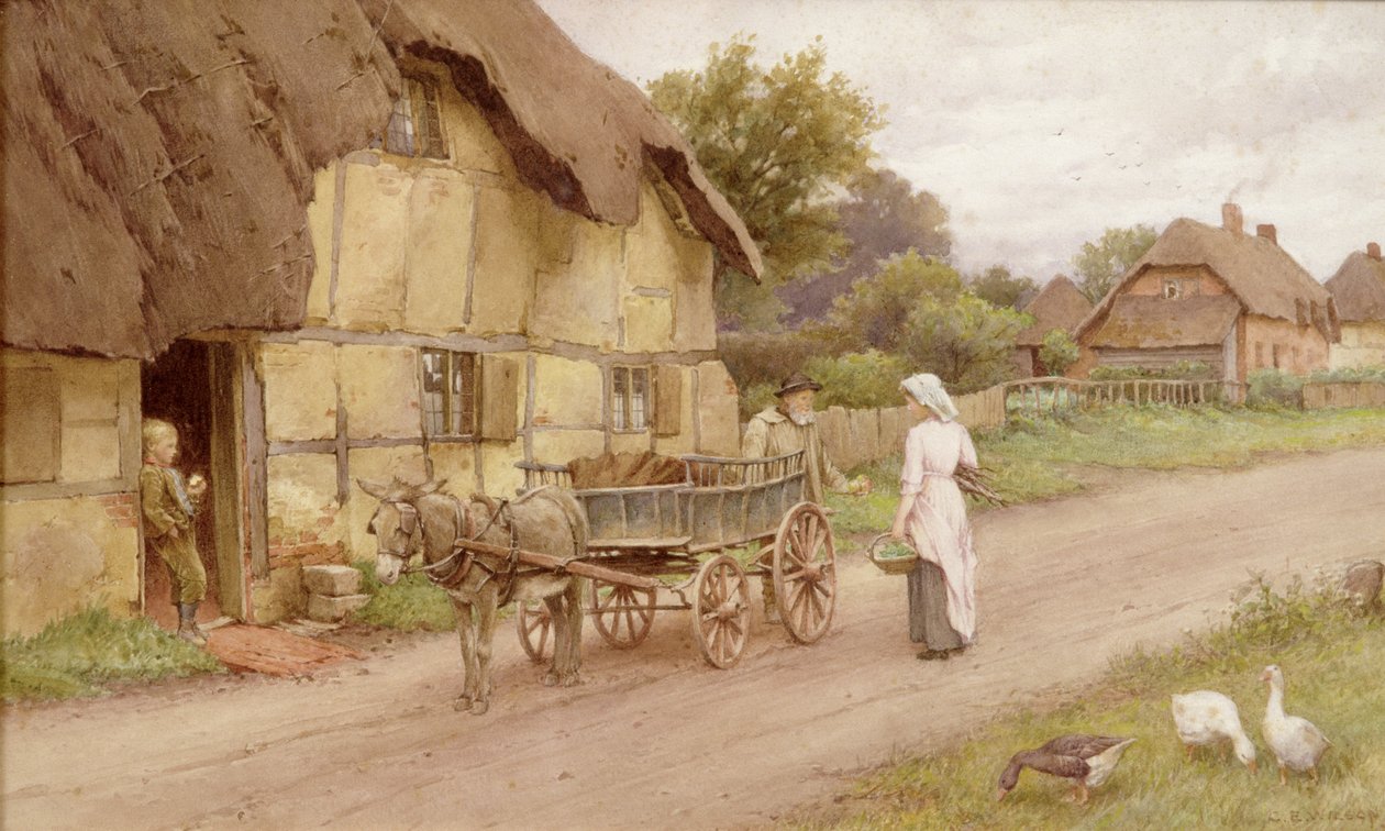 El carro de burros, c.1920 de Charles Edward Wilson