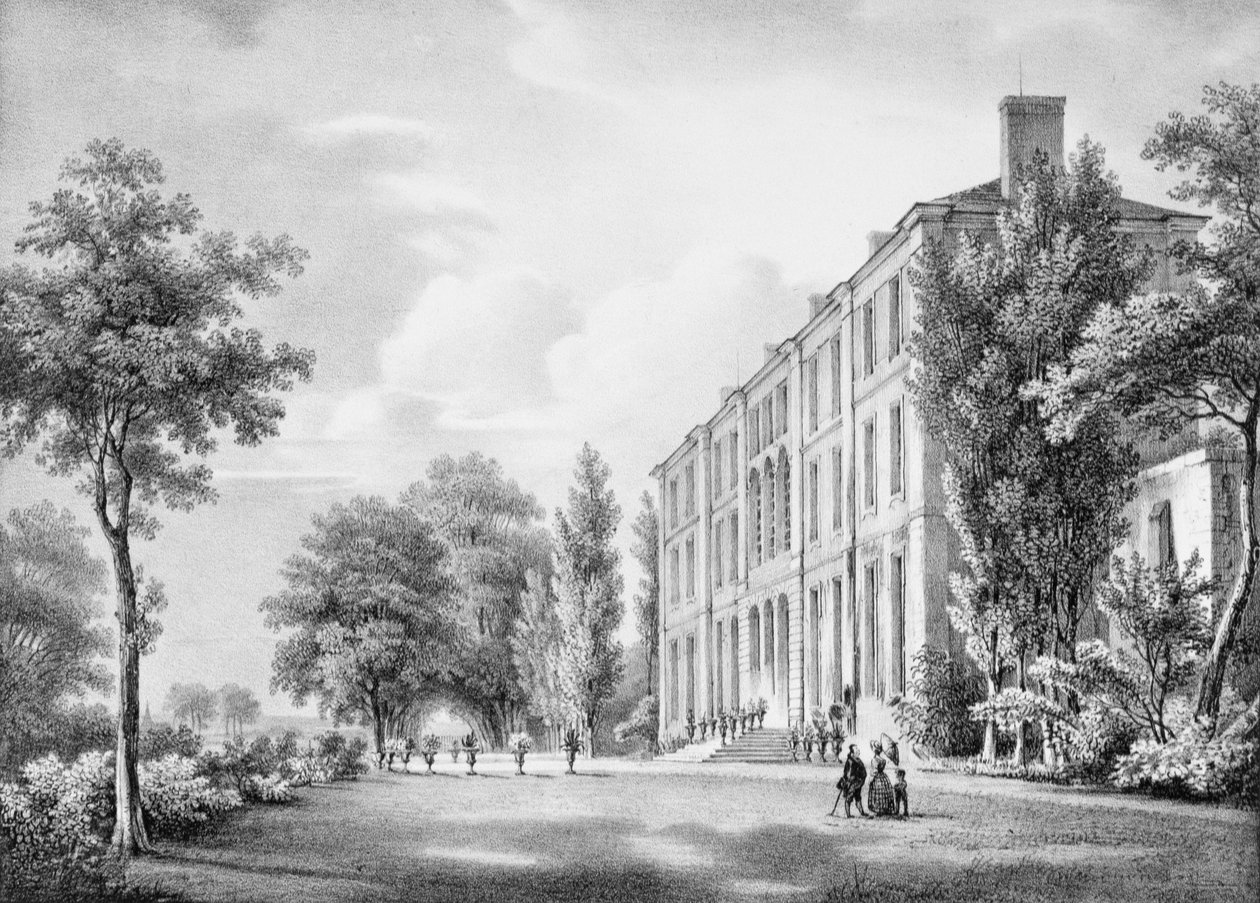 El Chateau de Frechines, grabado por C. Motte, c.1830-40 de Charles Francois Joseph Pensee