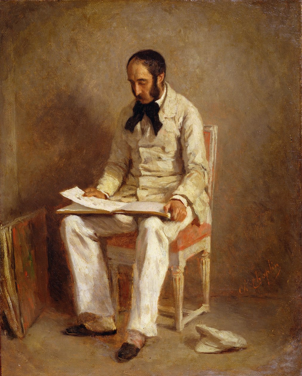 Retrato de Ernest-Aimé Feydeau (1821-73) de Charles Joshua Chaplin