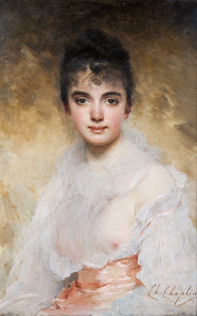 Retrato de una joven de Charles Joshua Chaplin