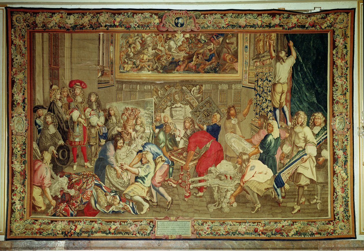 Luis XIV (1638-1715) visitando la fábrica de Gobelins, 15 de Octubre de 1667 (tapiz) de Charles Le Brun