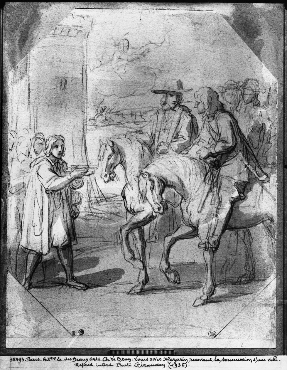 Luis XIV recibiendo la sumisión de una ciudad de Charles Le Brun