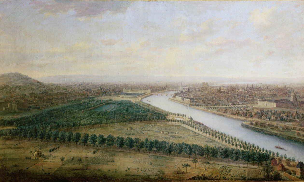 París, vista desde arriba de los Campos Elíseos, c.1740 de Charles Leopold Grevenbroeck