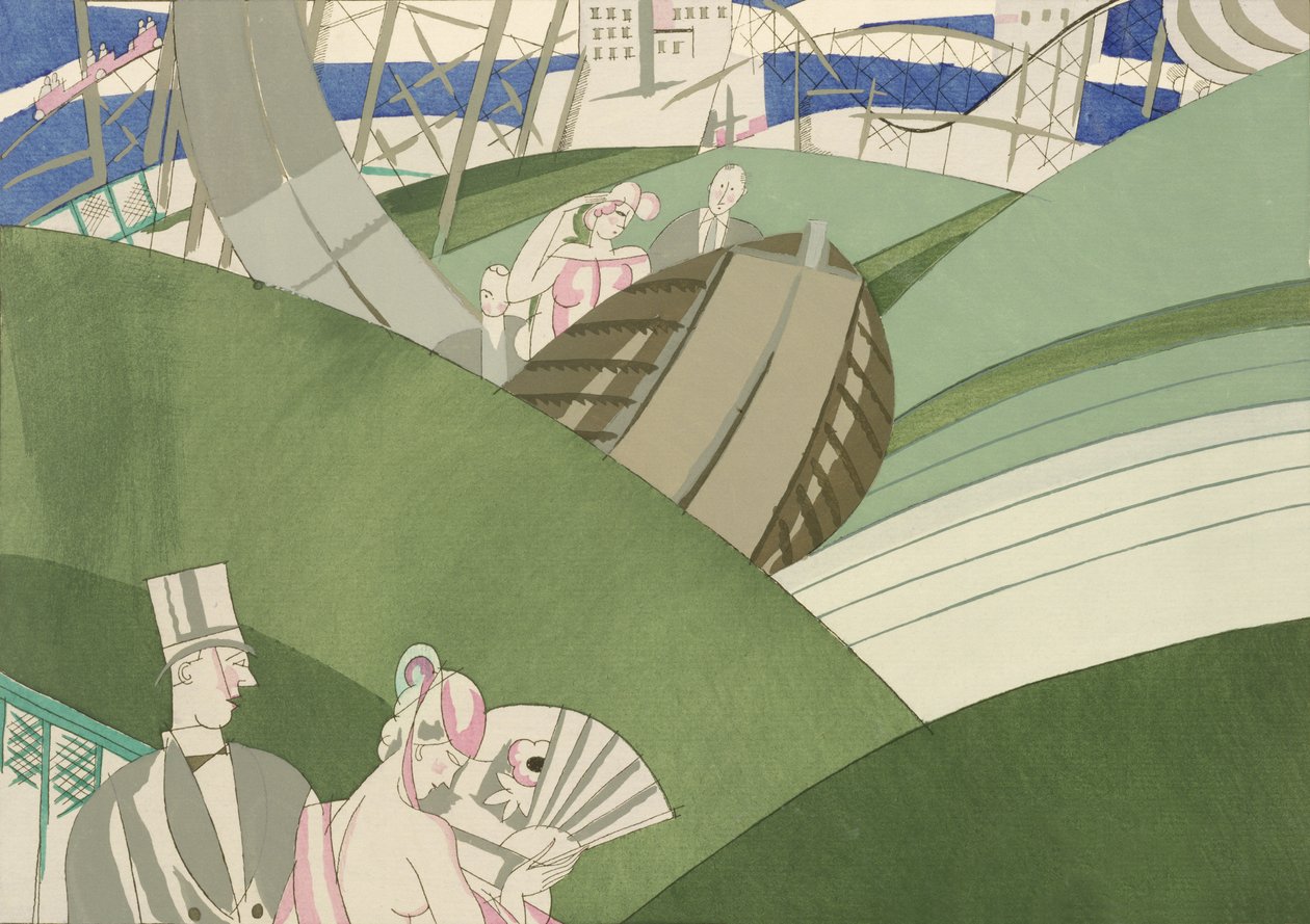 El tobogán en la feria, c.1920 de Charles Martin