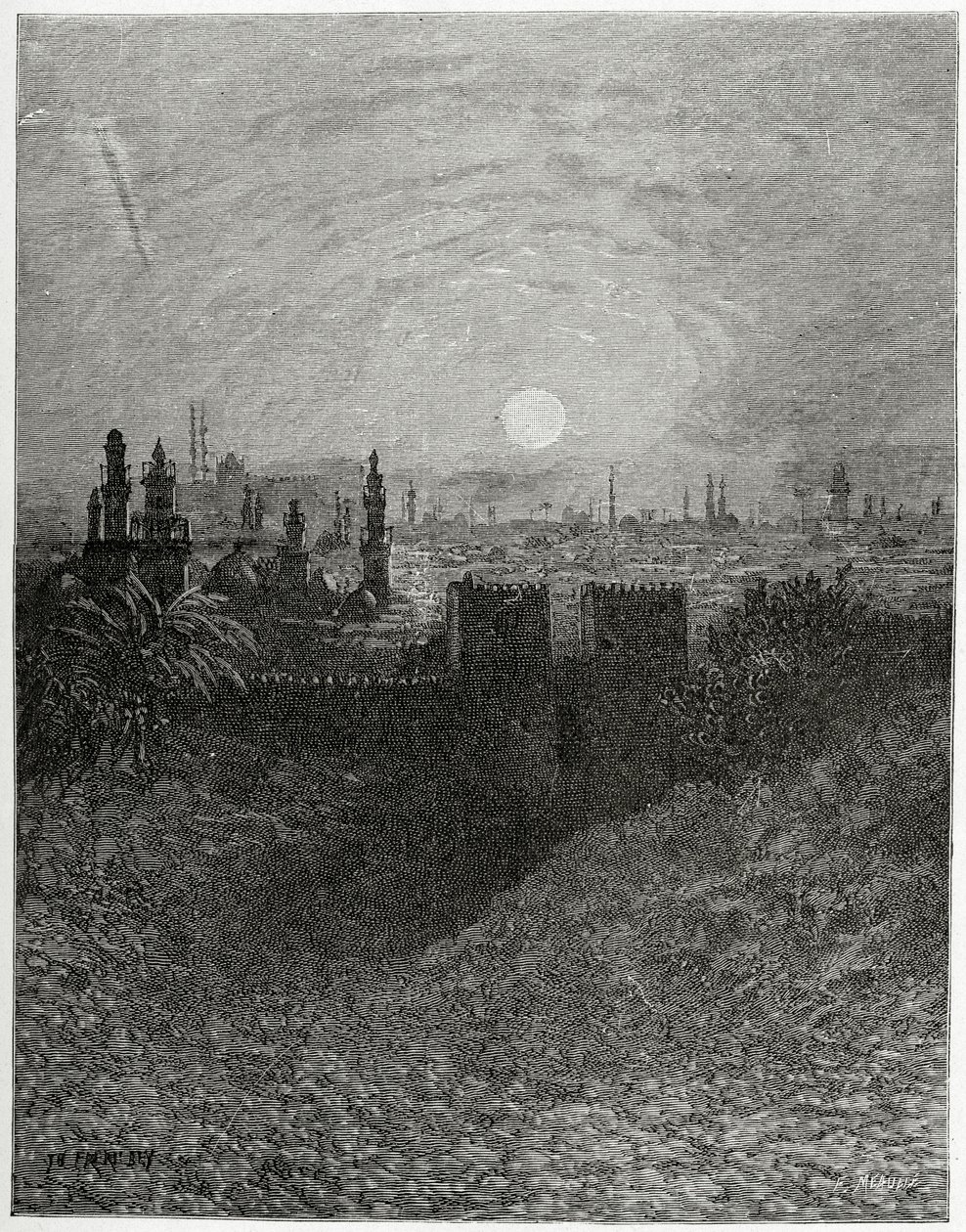 L’Orient, siglo XIX (grabado en blanco y negro) de Charles Theodore Frere
