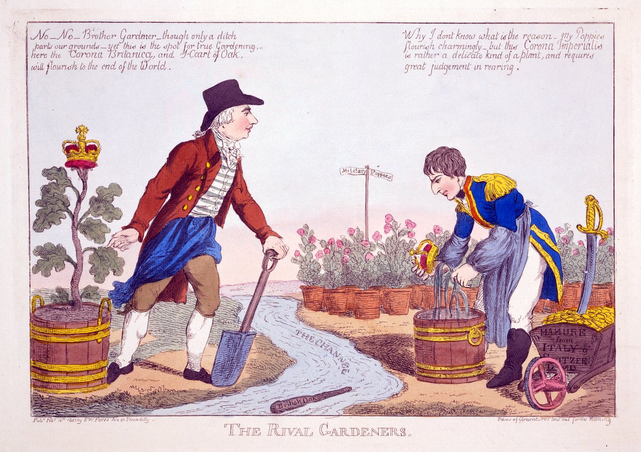 Los jardineros rivales, pub. 1803 de Charles Williams