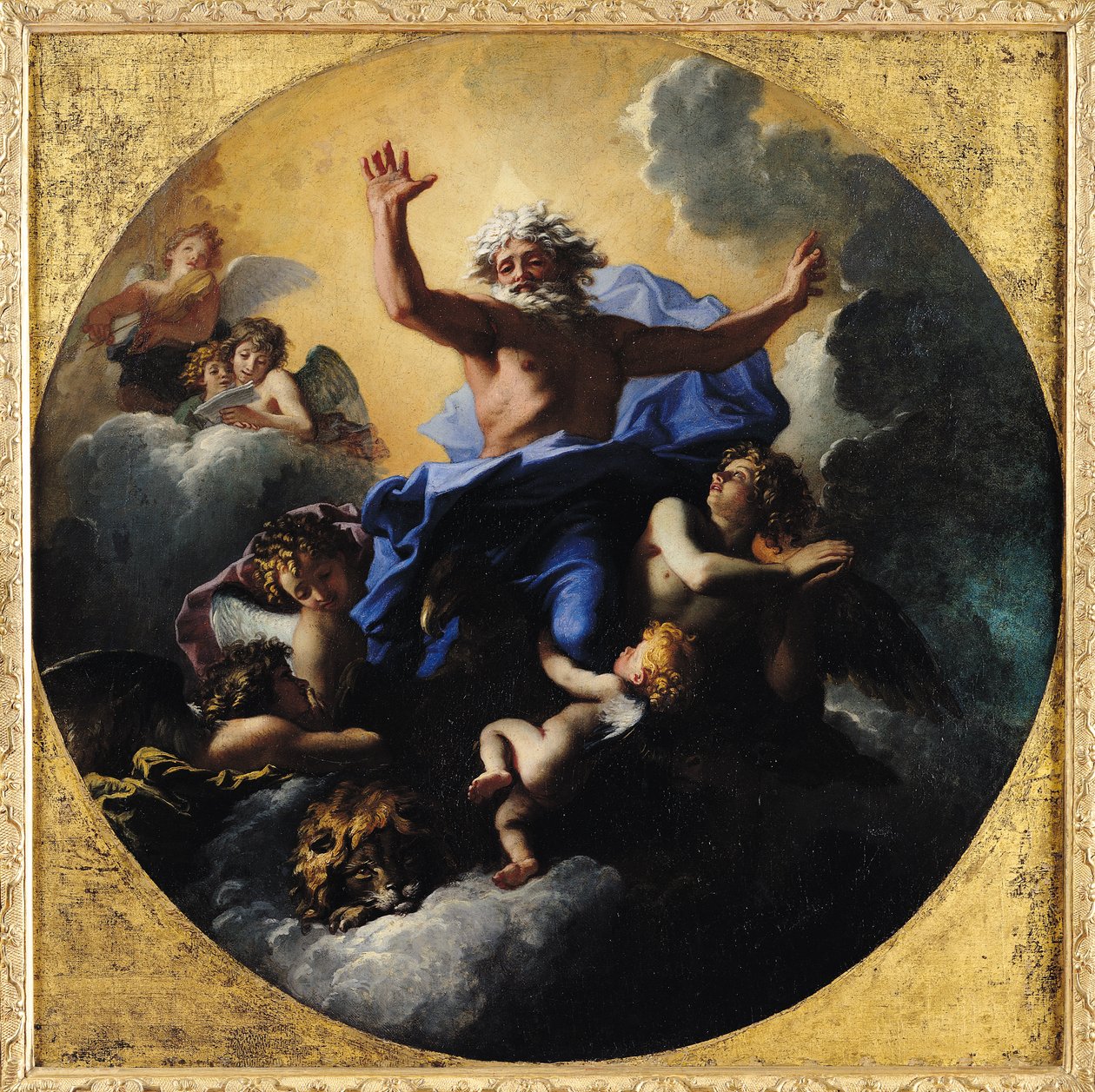 Dios Padre llevado por ángeles de Charles de la Fosse