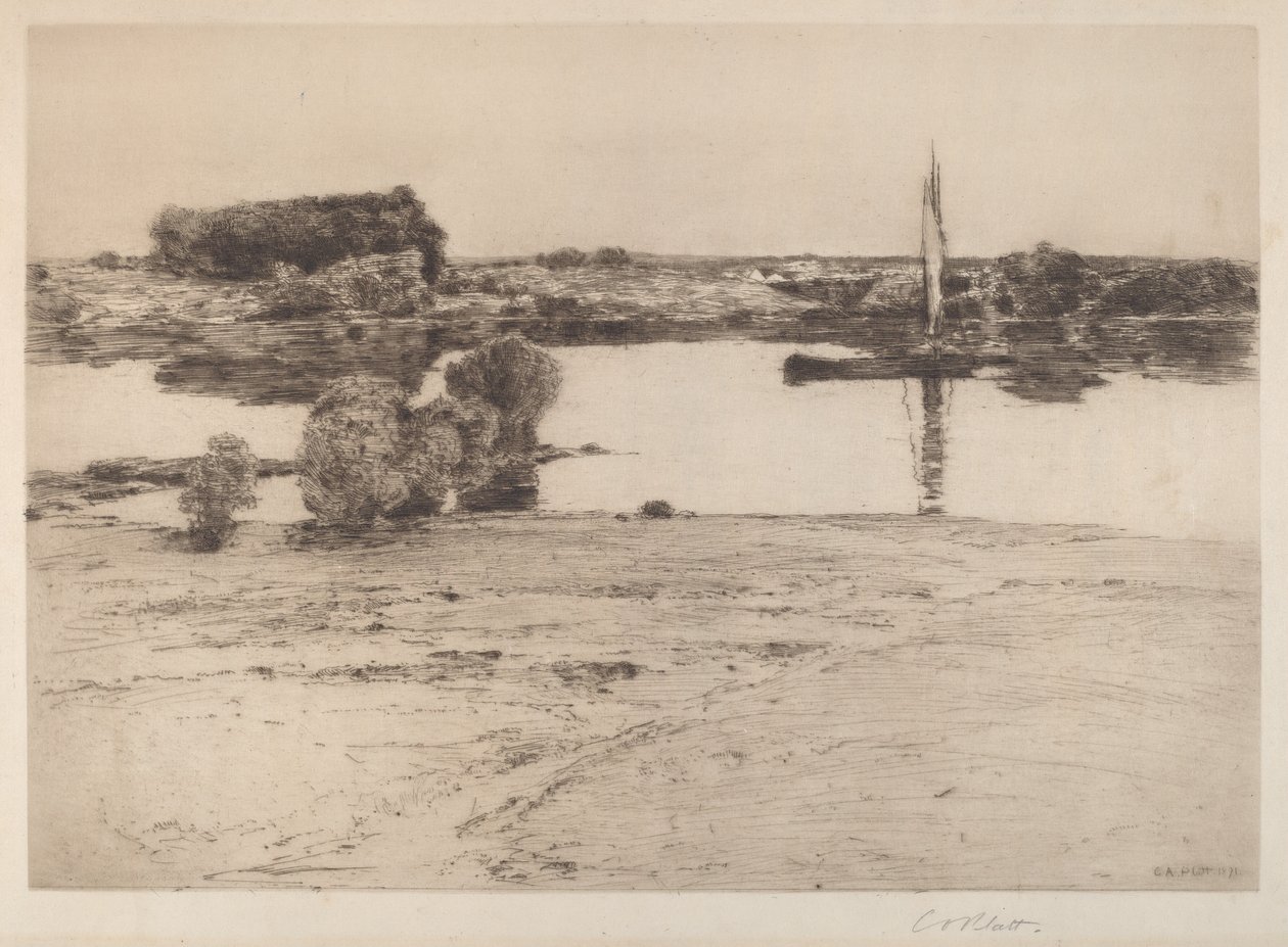 Sin Título (Escena Fluvial con Barco) de Charles A. Platt