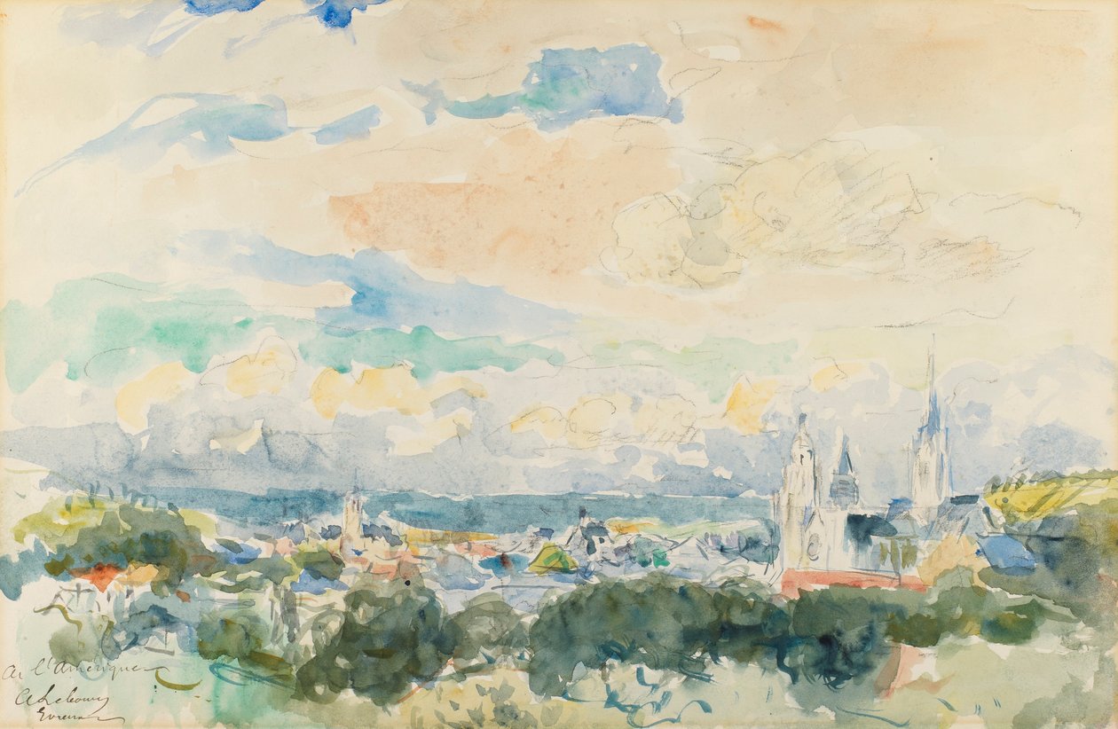Boceto de un pueblo de Charles Albert Lebourg