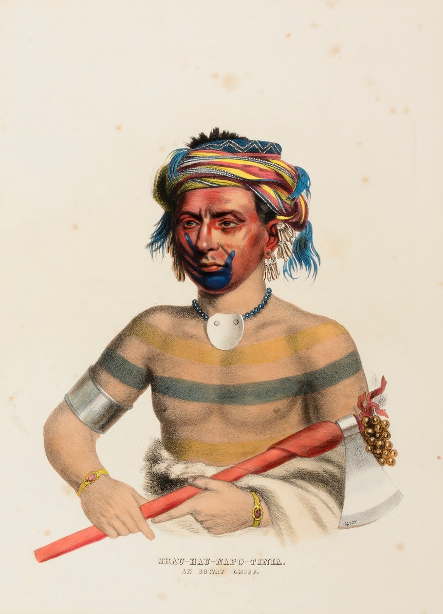 SHAU-HAU-NAPO-TINTA. UN JEFE IOWAY. de Charles Bird King