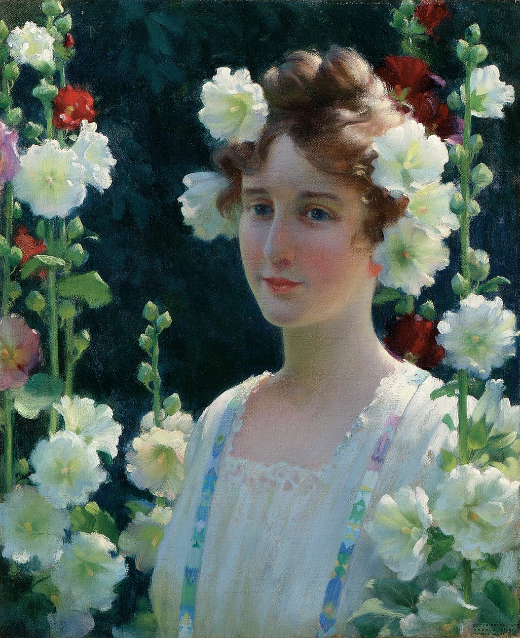 Entre las malvarrosas de Charles Courtney Curran