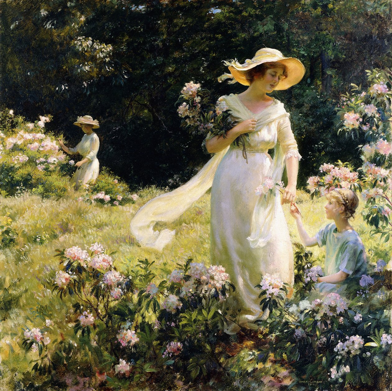 Entre las flores de laurel de Charles Courtney Curran