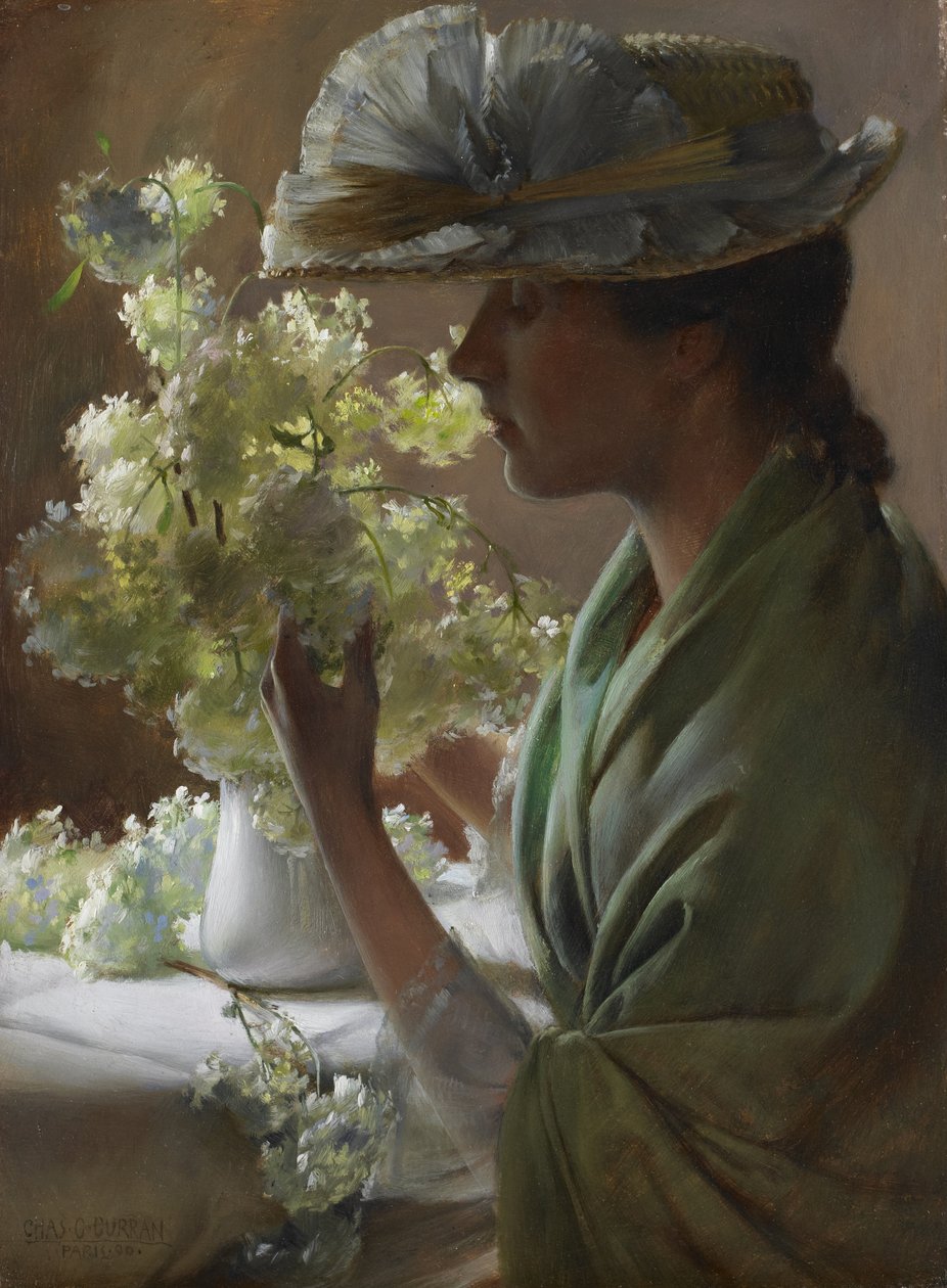 Dama con ramo (Bolas de nieve) de Charles Courtney Curran