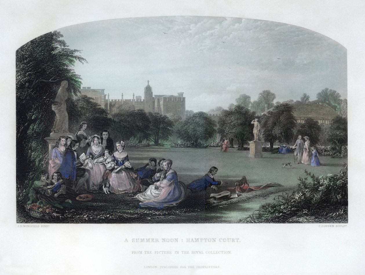 Mediodía de Verano: Hampton Court, siglo XIX de Charles Cousen