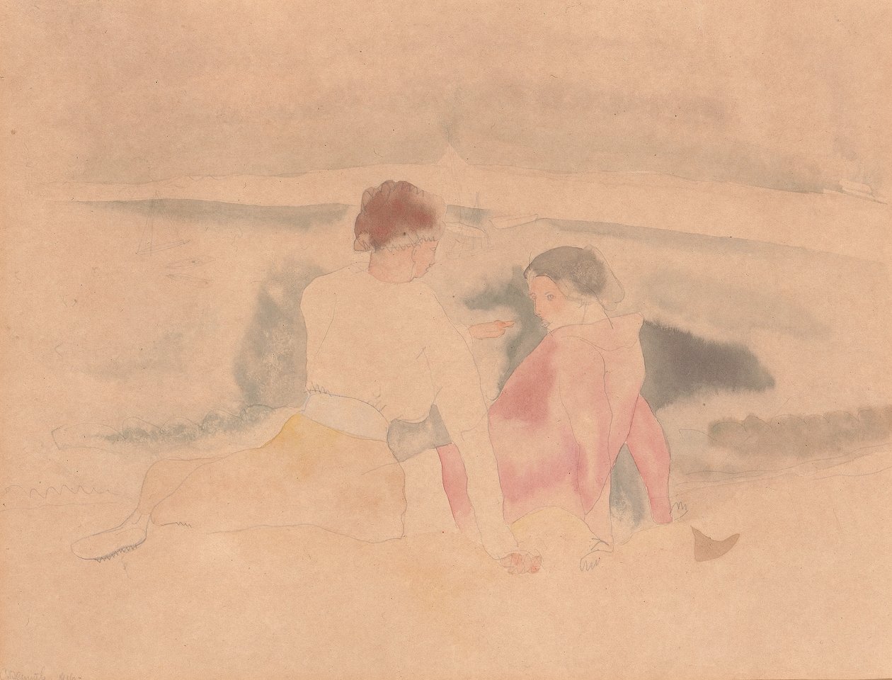 Sin título (Dos mujeres y barcos) de Charles Demuth