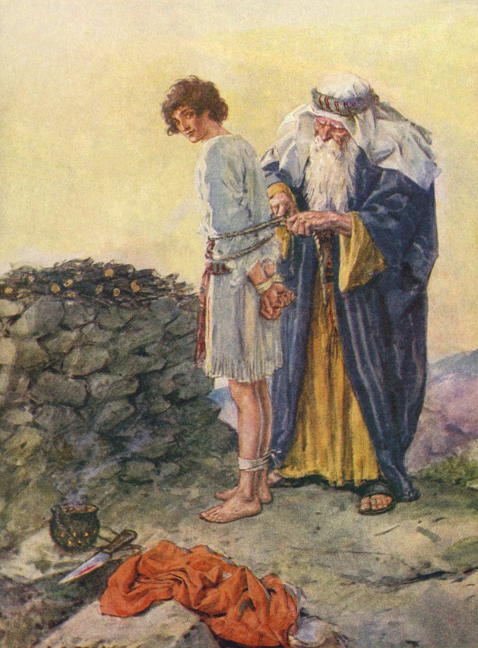 Abraham ata a Isaac como sacrificio de Charles Edmund Brock
