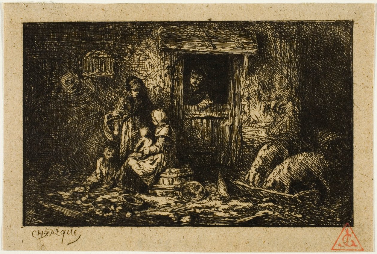 Entrada de una granja de Charles Emile Jacque
