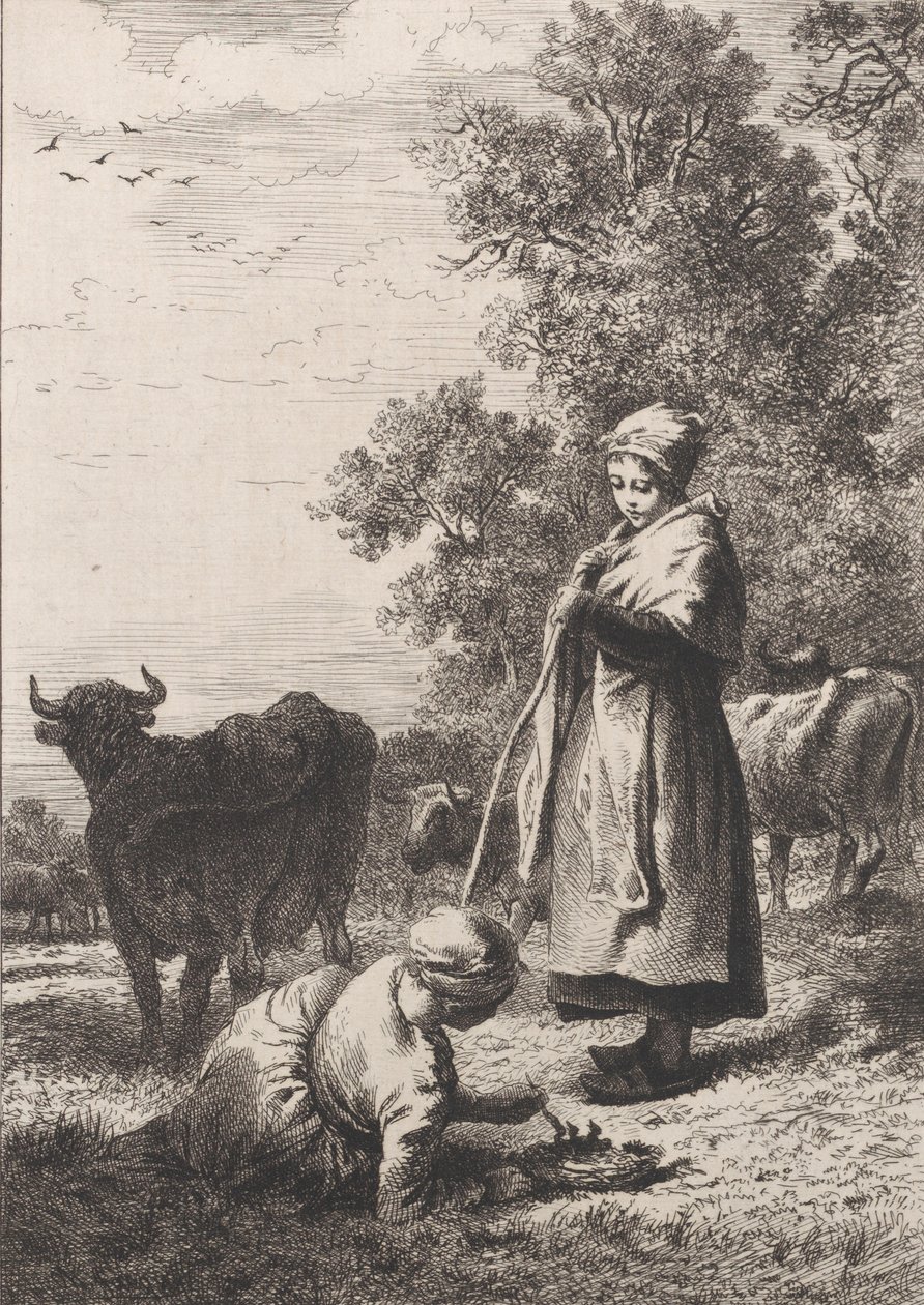 Pequeñas lecheras de Charles Emile Jacque
