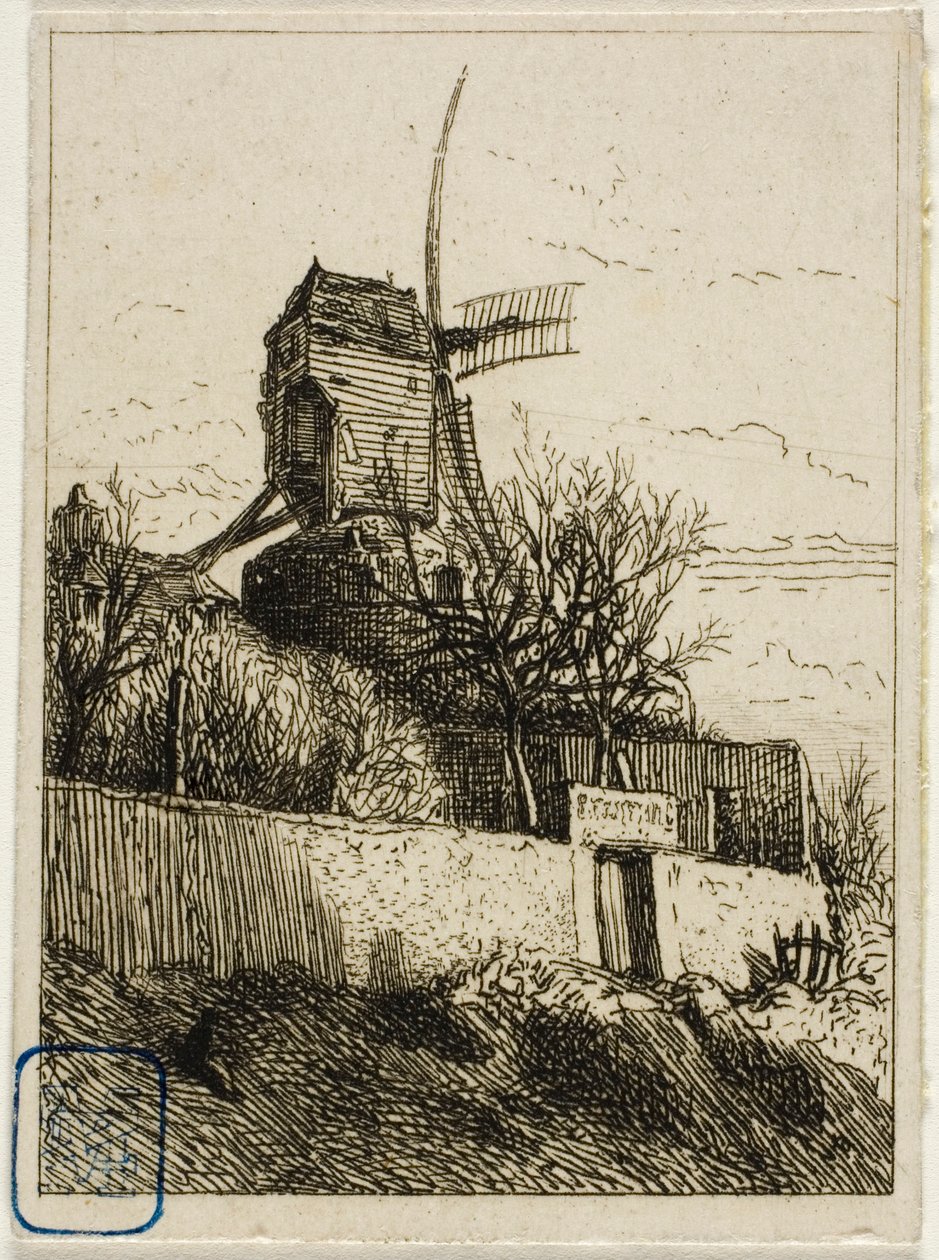Pequeño molino en Montmartre de Charles Emile Jacque