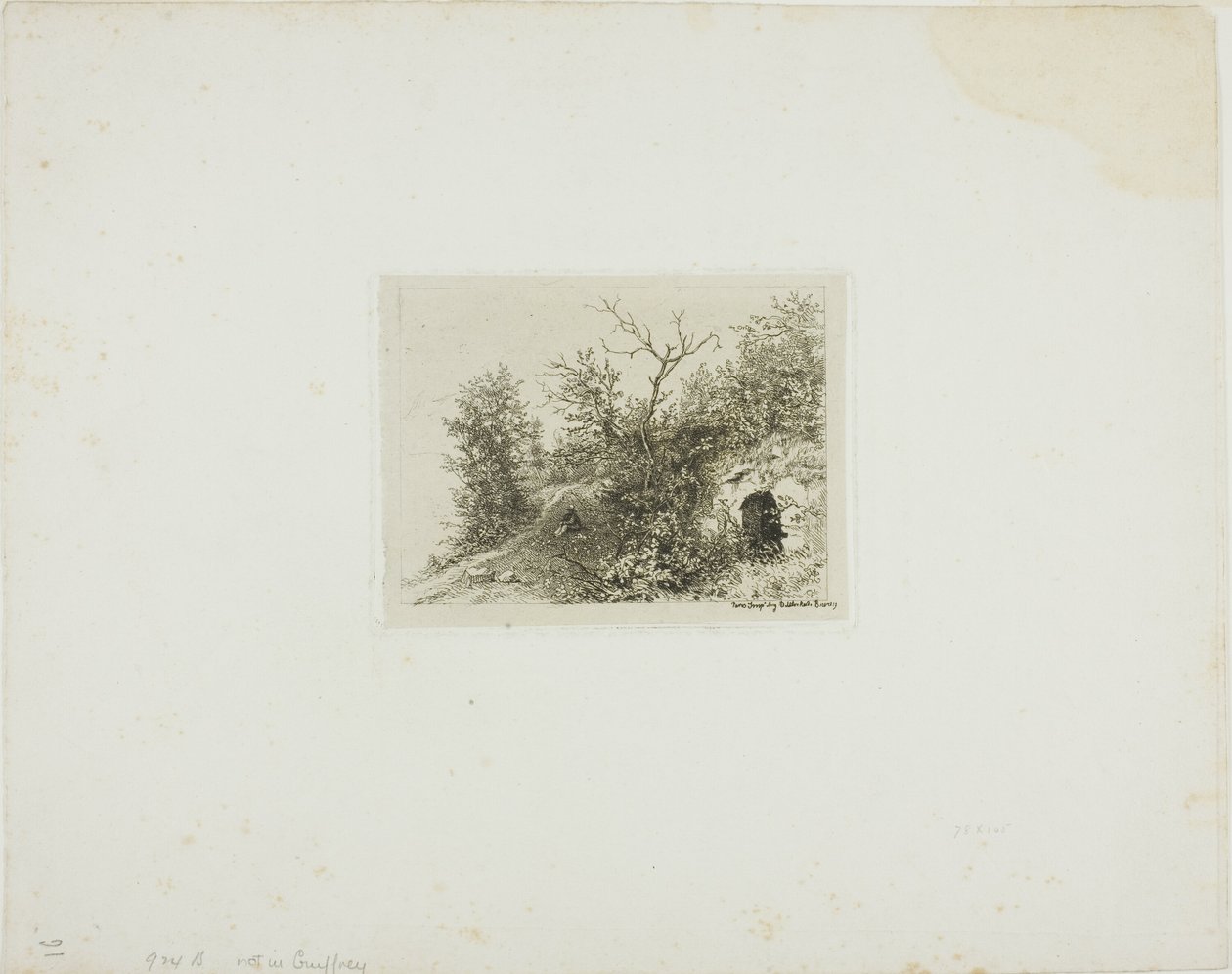 Hombre sentado en una colina de Charles Emile Jacque