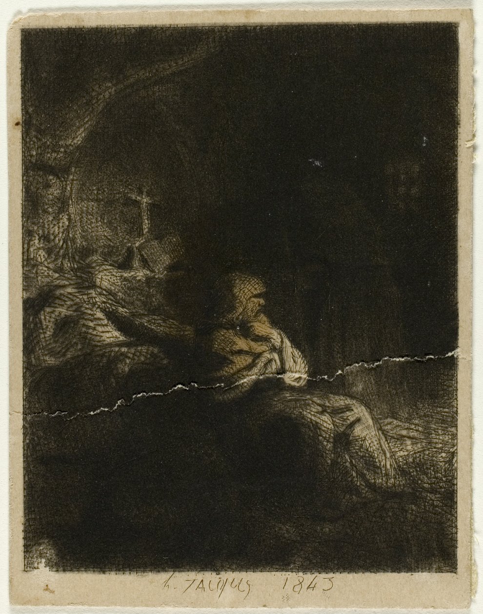 Monje en oración de Charles Emile Jacque